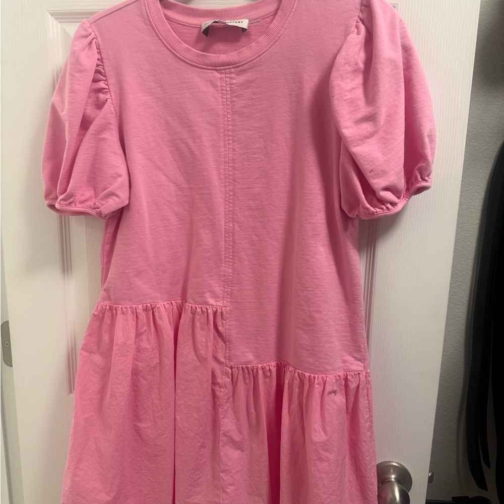 English Factory Pink Puff Sleeve Dress